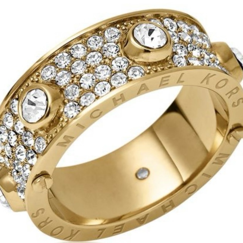 Michael Kors Heritage Astor Pave’ Crystal Band SZ 7, Measures 6.5